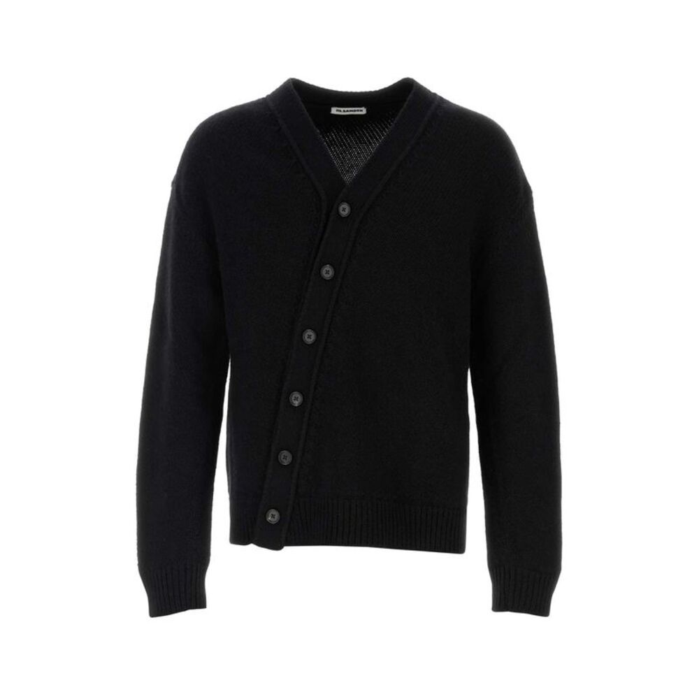 Jil Sander Men Black Wool Blend Cardigan